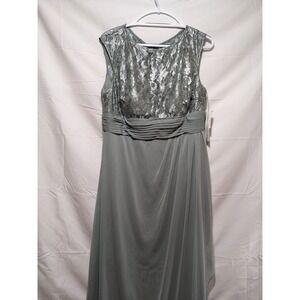 P&L Lace Bodice Formal Dress Pleated Chiffon‎ Gown Evening Party Size 14